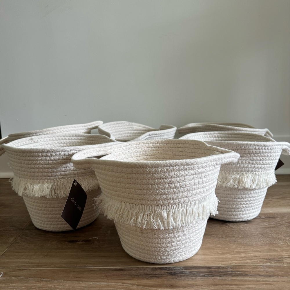 Set of 6 Small Boho Rope Storage Bins